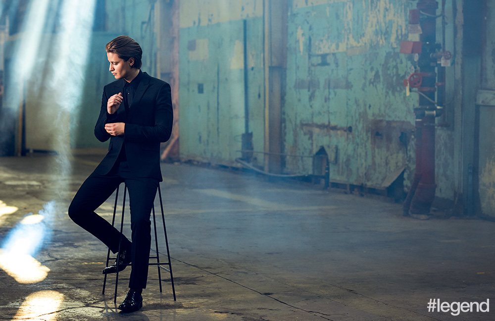 Suit by Saint Laurent, shoes by Dior Homme